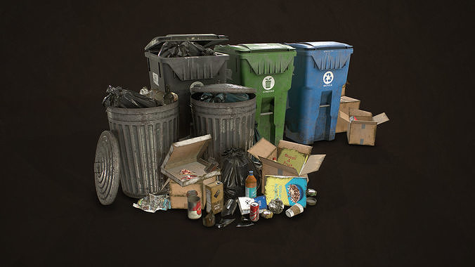 Urban Trash Pack Vol 2 Low-poly 3D model