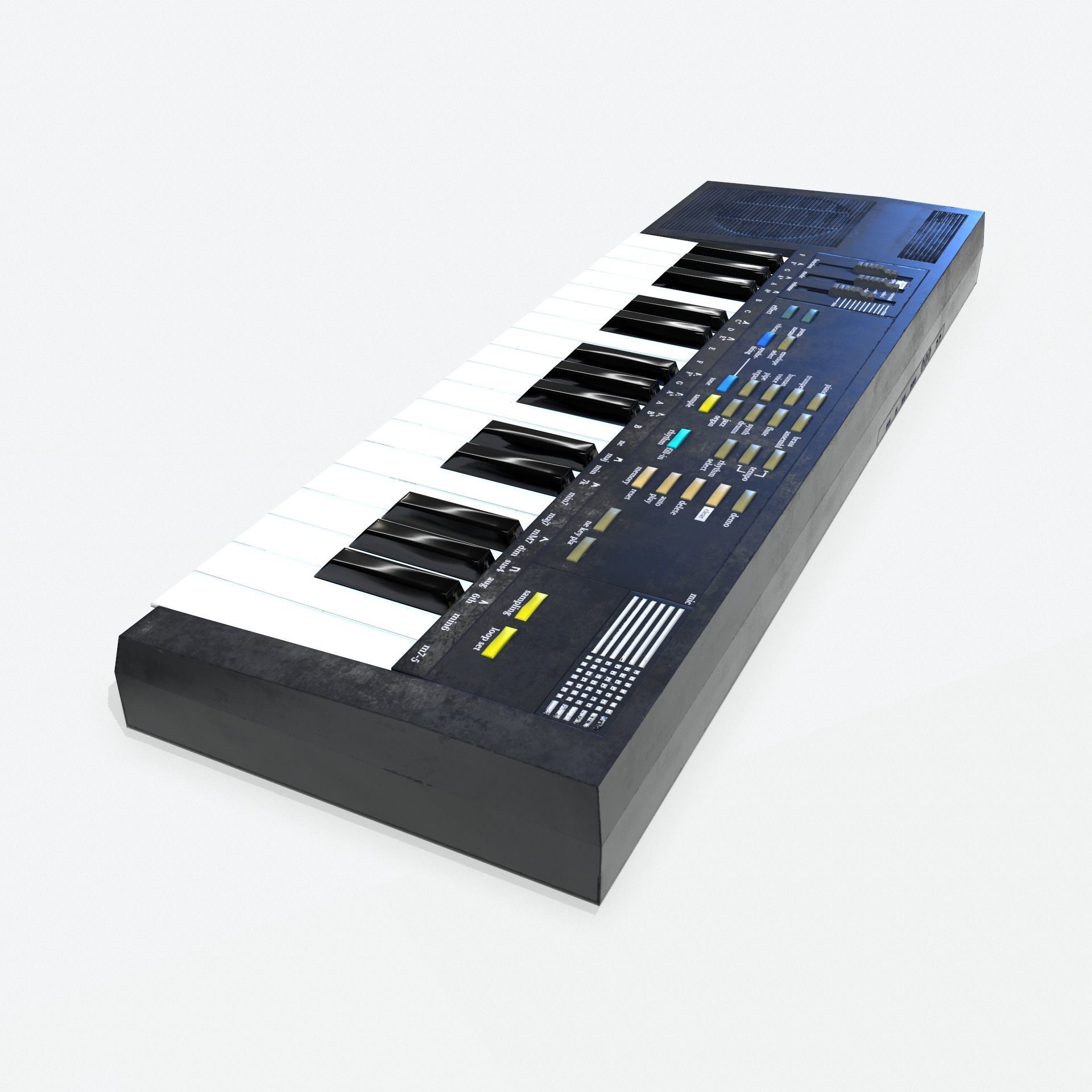 Synthesizer PBR Low Poly electronic keyboard Low-poly 3D model_4