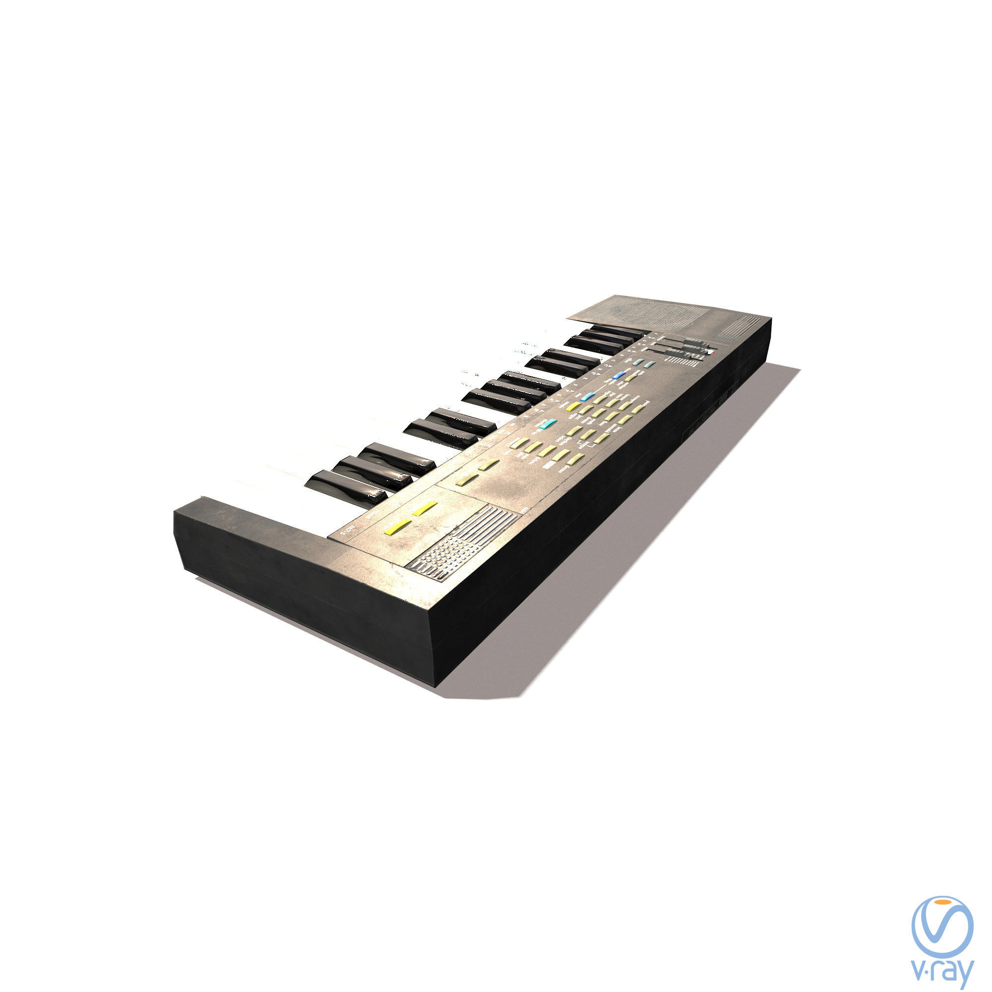 Synthesizer PBR Low Poly electronic keyboard Low-poly 3D model_20
