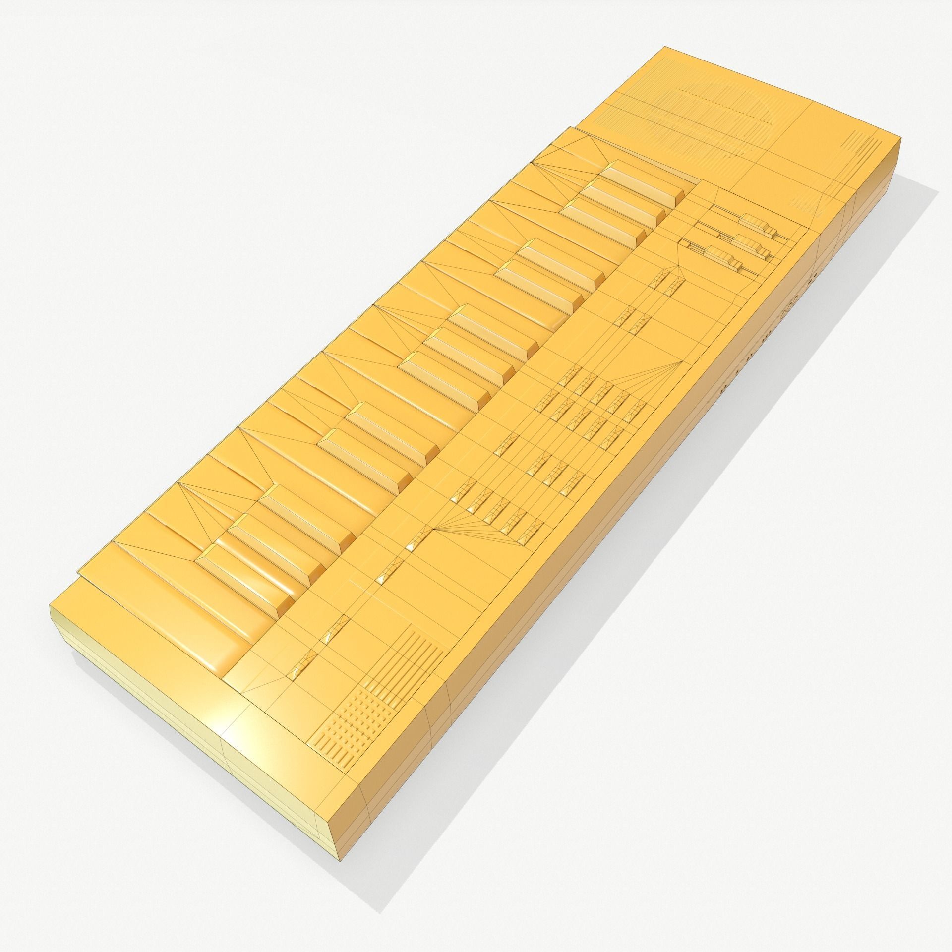 Synthesizer PBR Low Poly electronic keyboard Low-poly 3D model_16