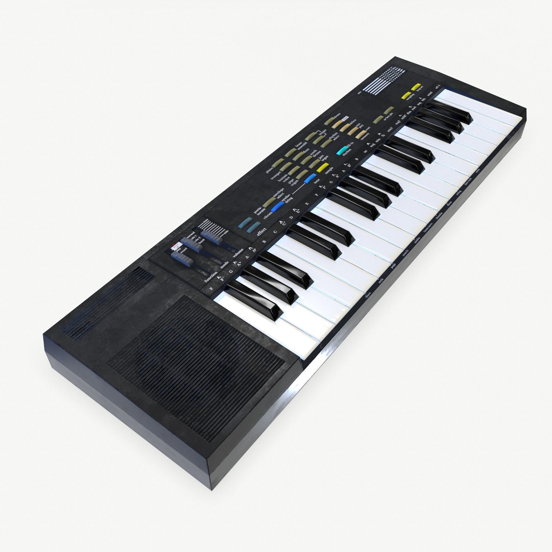 Synthesizer PBR Low Poly electronic keyboard Low-poly 3D model_13