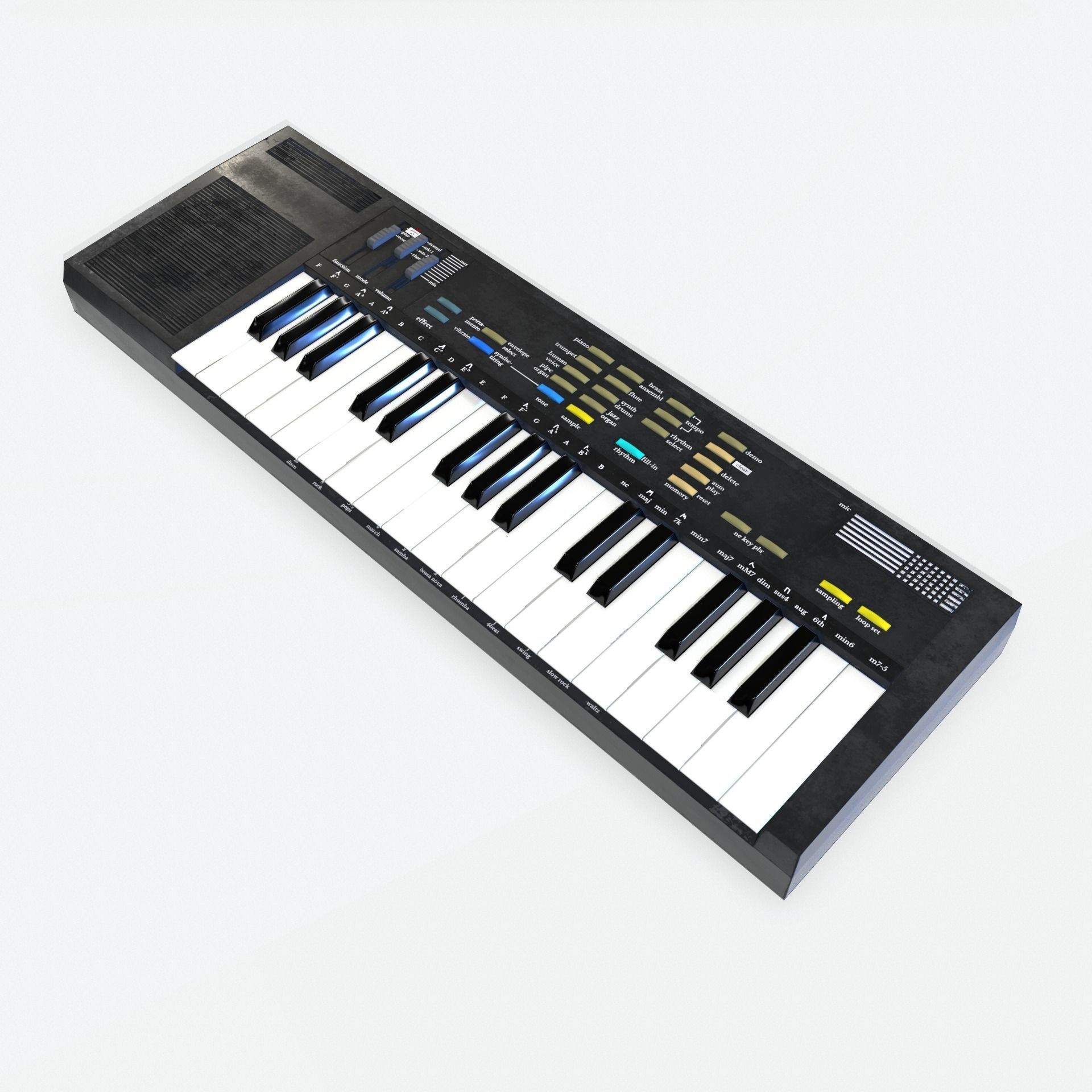 Synthesizer PBR Low Poly electronic keyboard Low-poly 3D model_3