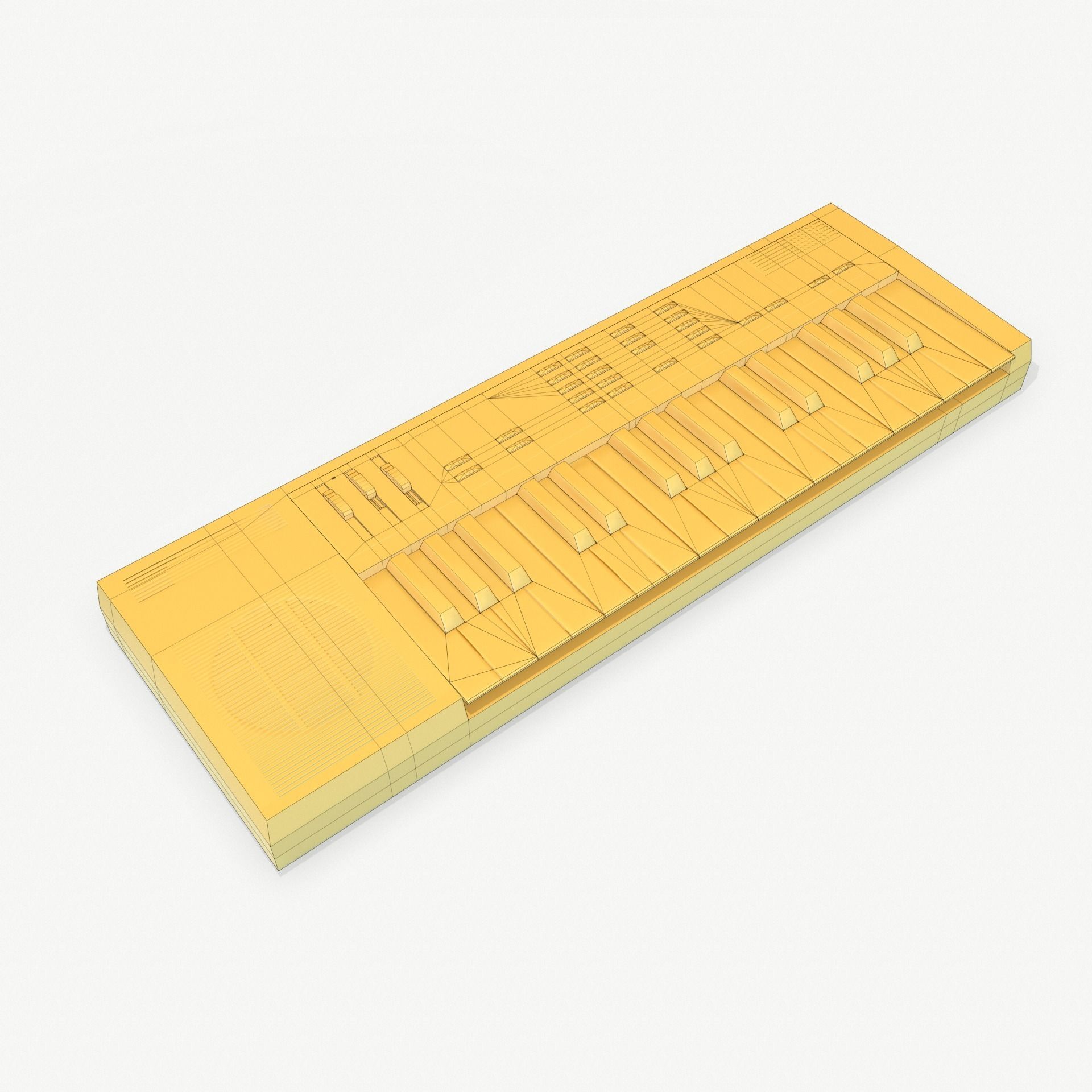 Synthesizer PBR Low Poly electronic keyboard Low-poly 3D model_14