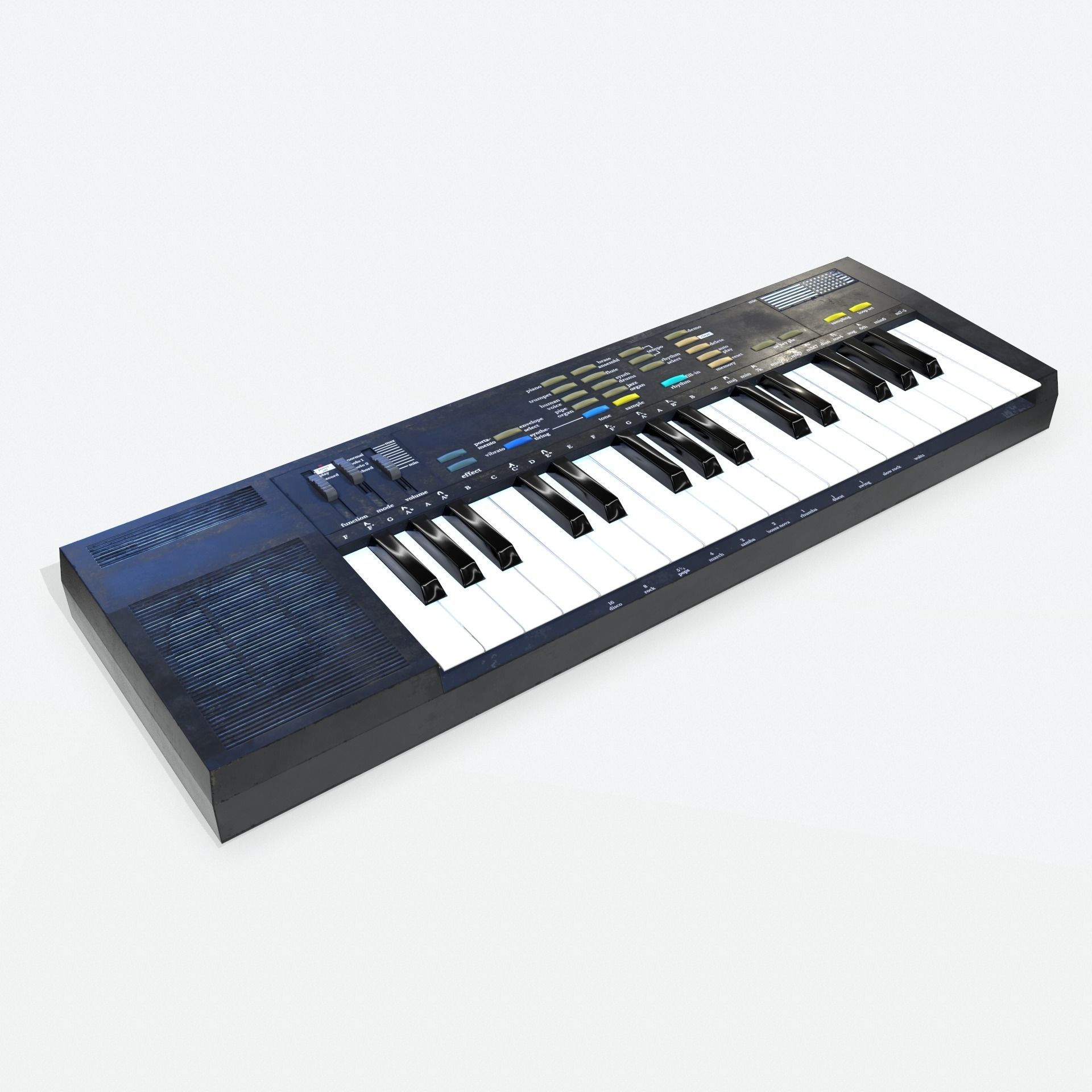 Synthesizer PBR Low Poly electronic keyboard Low-poly 3D model_2