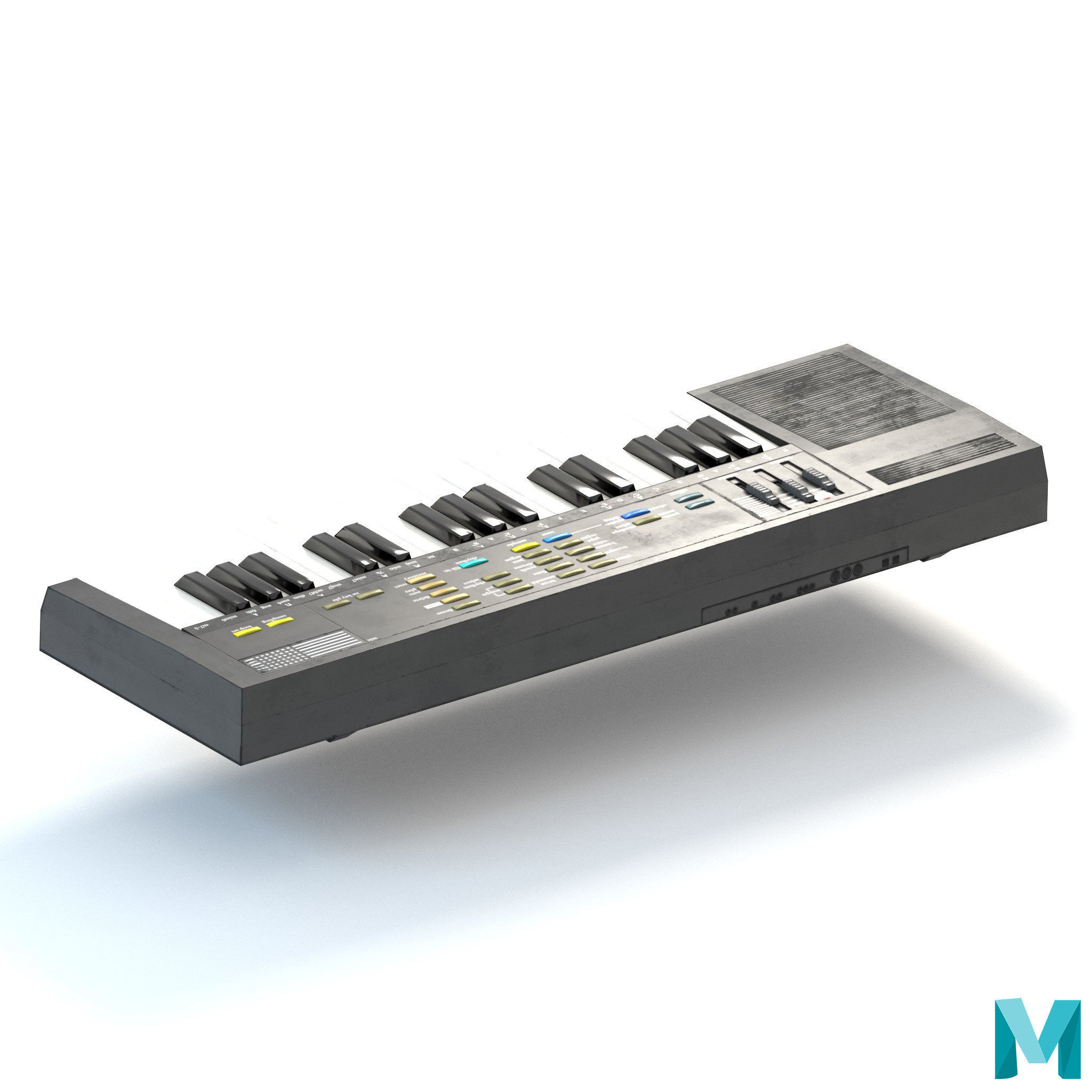 Synthesizer PBR Low Poly electronic keyboard Low-poly 3D model_22