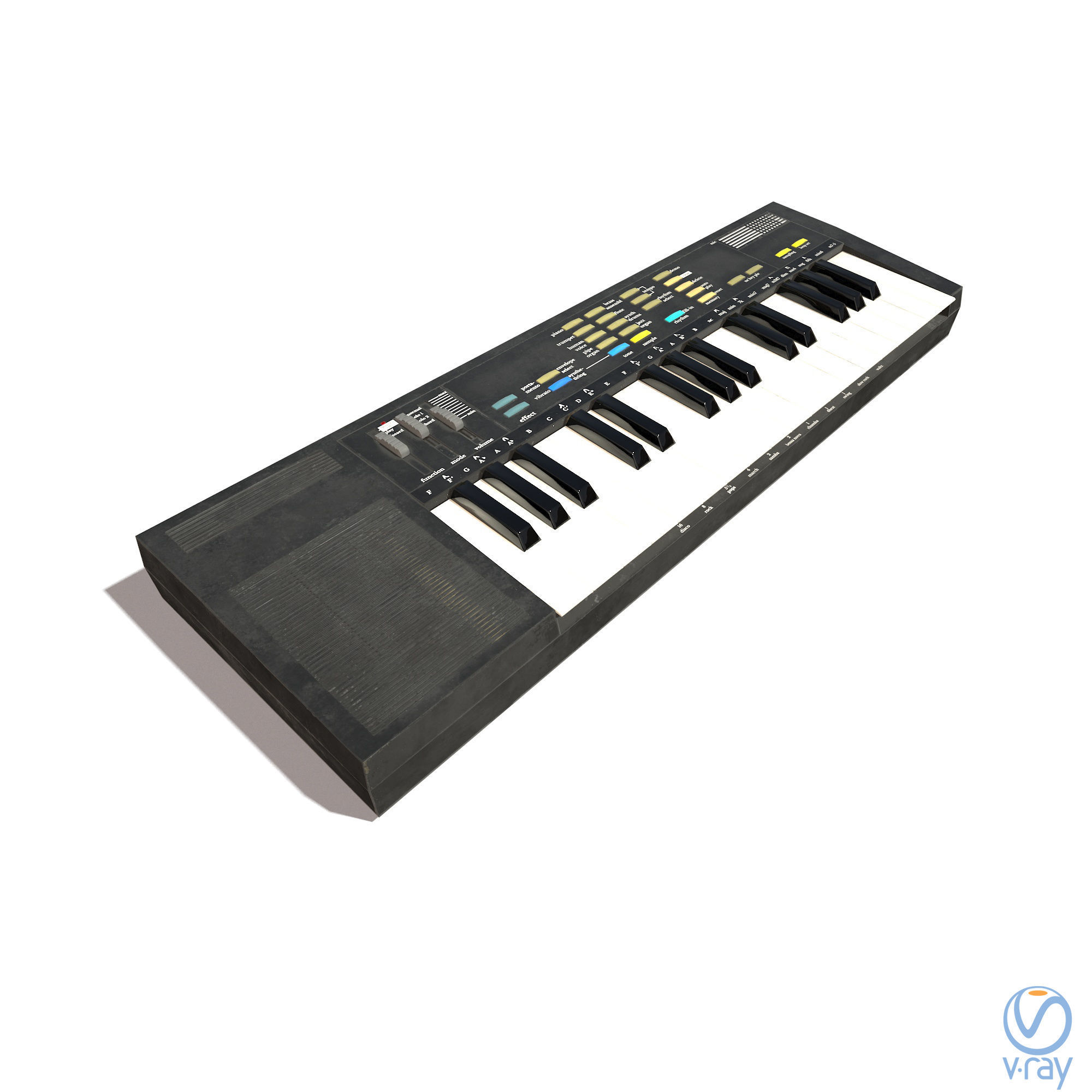 Synthesizer PBR Low Poly electronic keyboard Low-poly 3D model_18