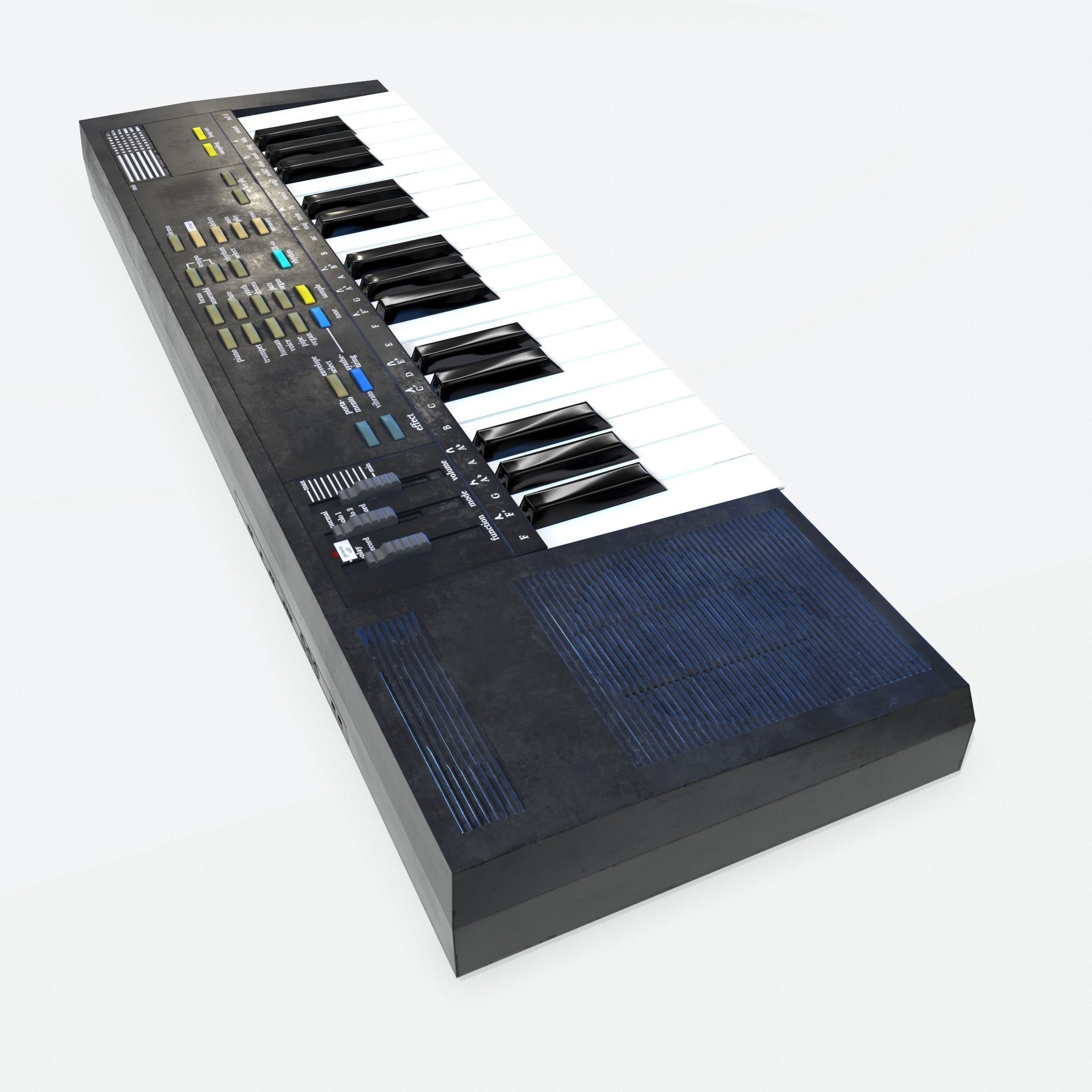 Synthesizer PBR Low Poly electronic keyboard Low-poly 3D model_5