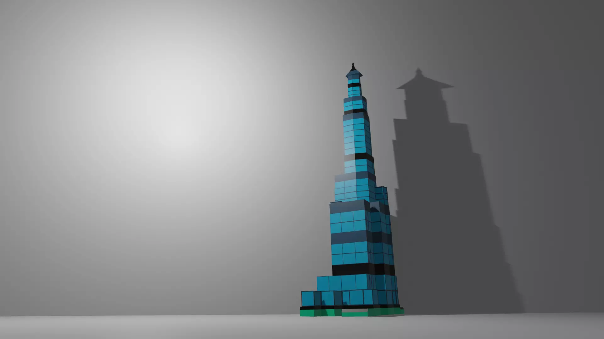 Low Poly Skycraper lego burj khalifa Low-poly 3D model_0