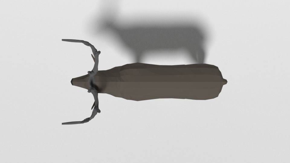 Low Poly Cartoon White-tailed Deer Low-poly 3D model_8