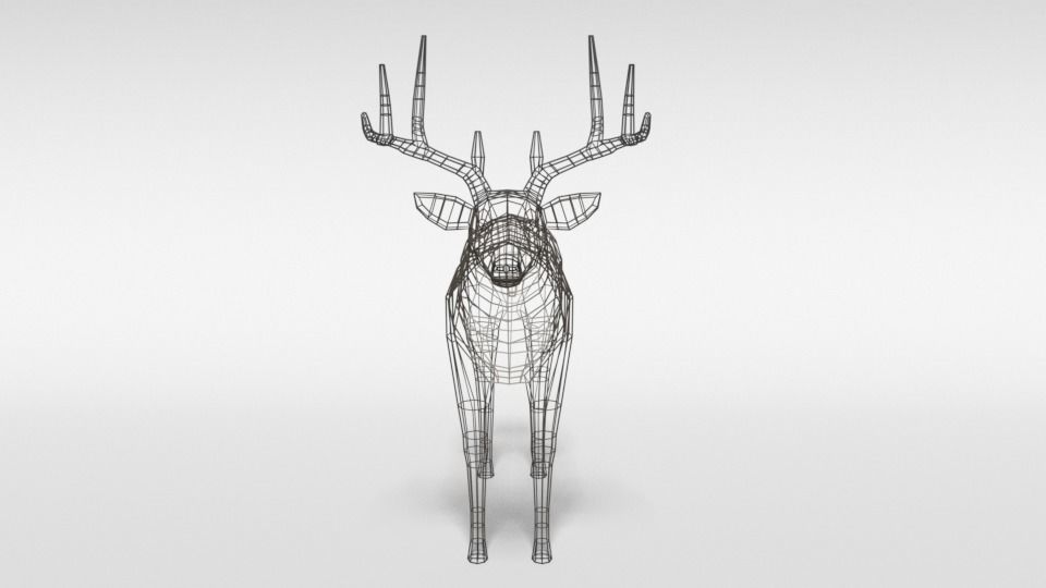 Low Poly Cartoon White-tailed Deer Low-poly 3D model_16