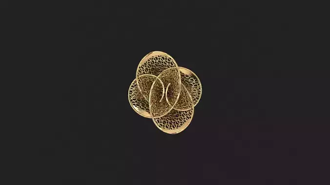 AR-TRK-Z076 gold brooch with intricate design