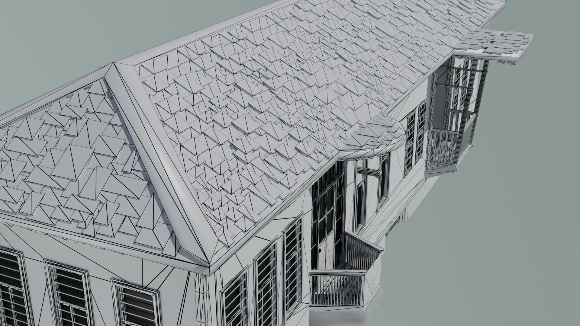 House old in philippines Low-poly 3D model_7