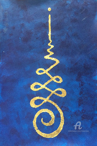 Unalome spiral hanging 3D print model