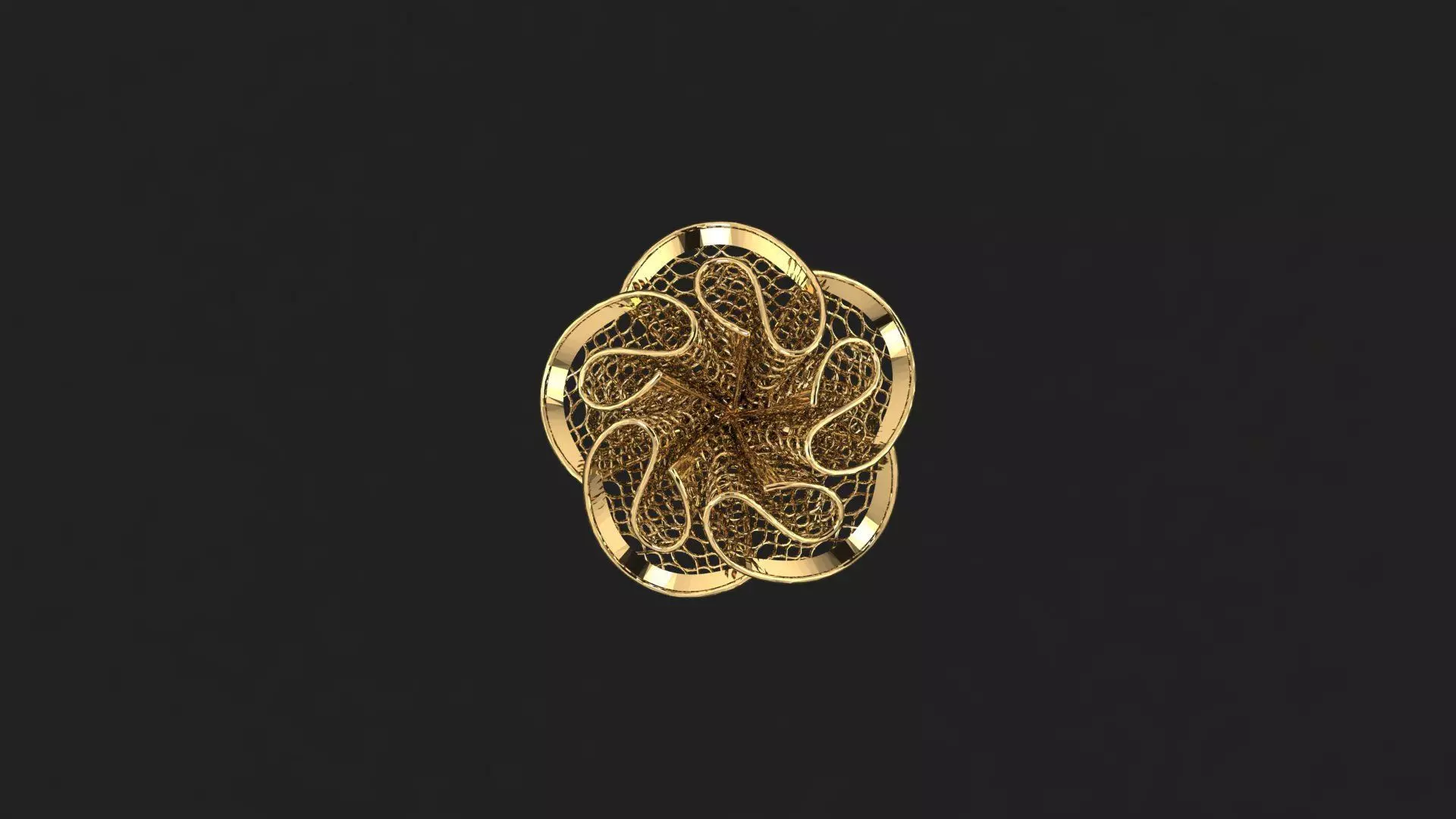 AR-TRK-Z078 gold flower 3D print model_0