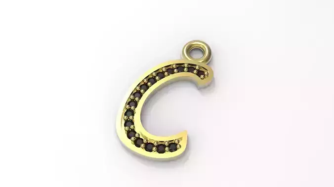 Alphabets Big C Letter Pendant