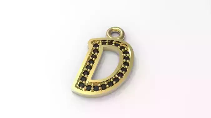 Alphabets Big D Letter Pendant