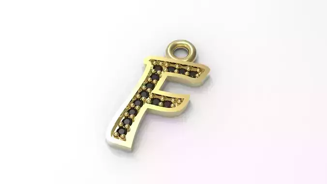 Alphabets Big F Letter Pendant