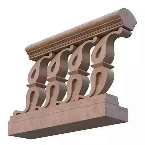 Stone balustrade 02 3D model