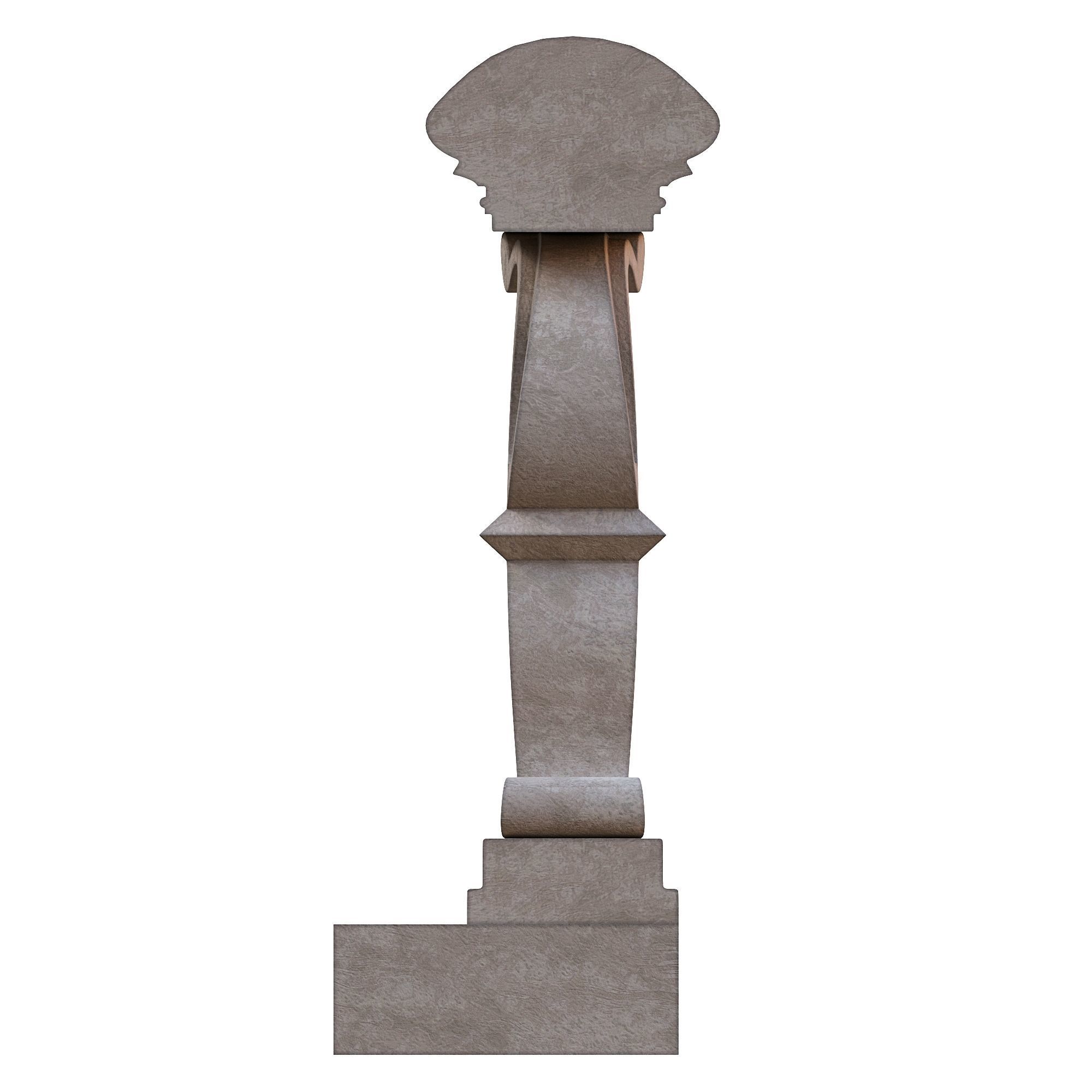 Stone balustrade 02 3D model_3