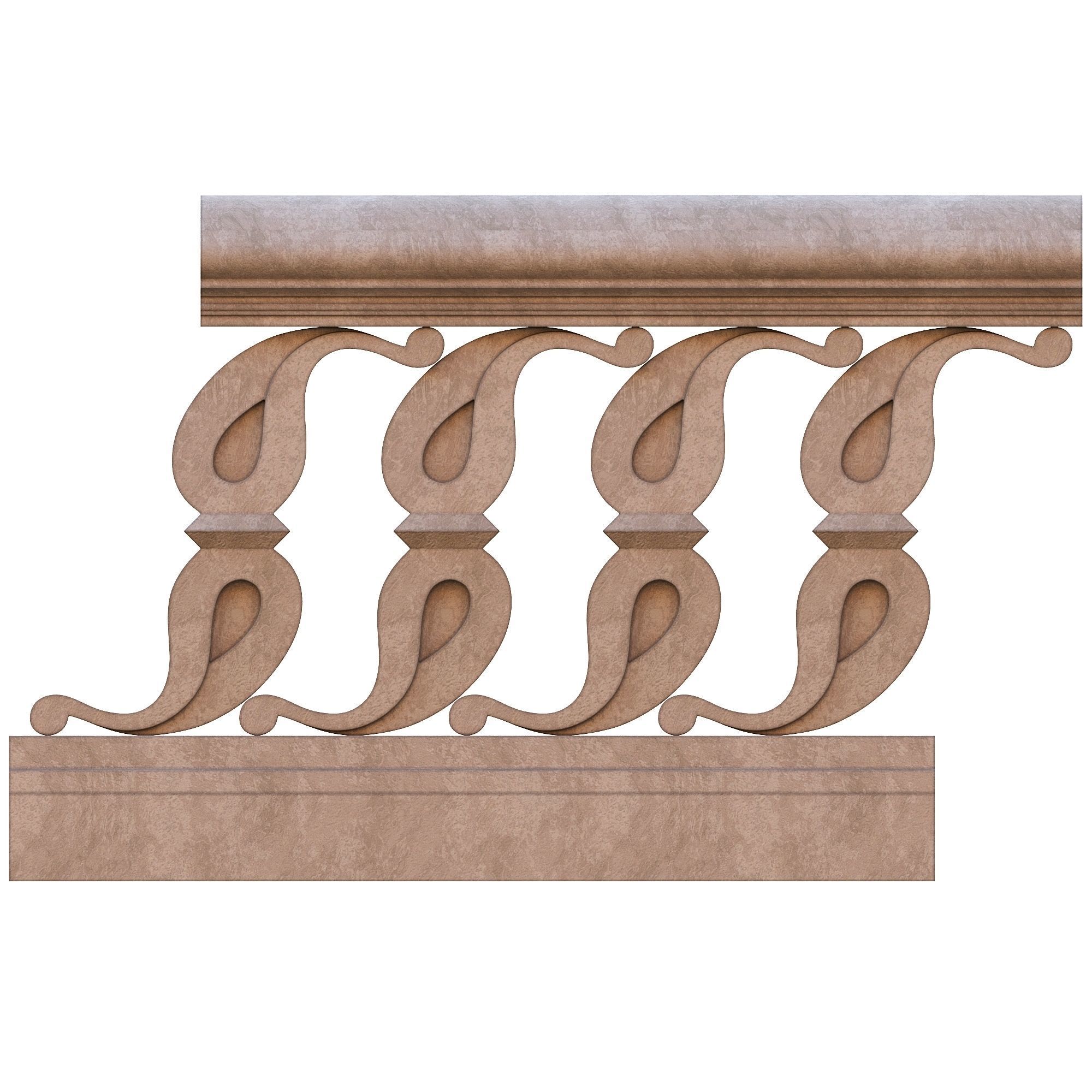 Stone balustrade 02 3D model_2
