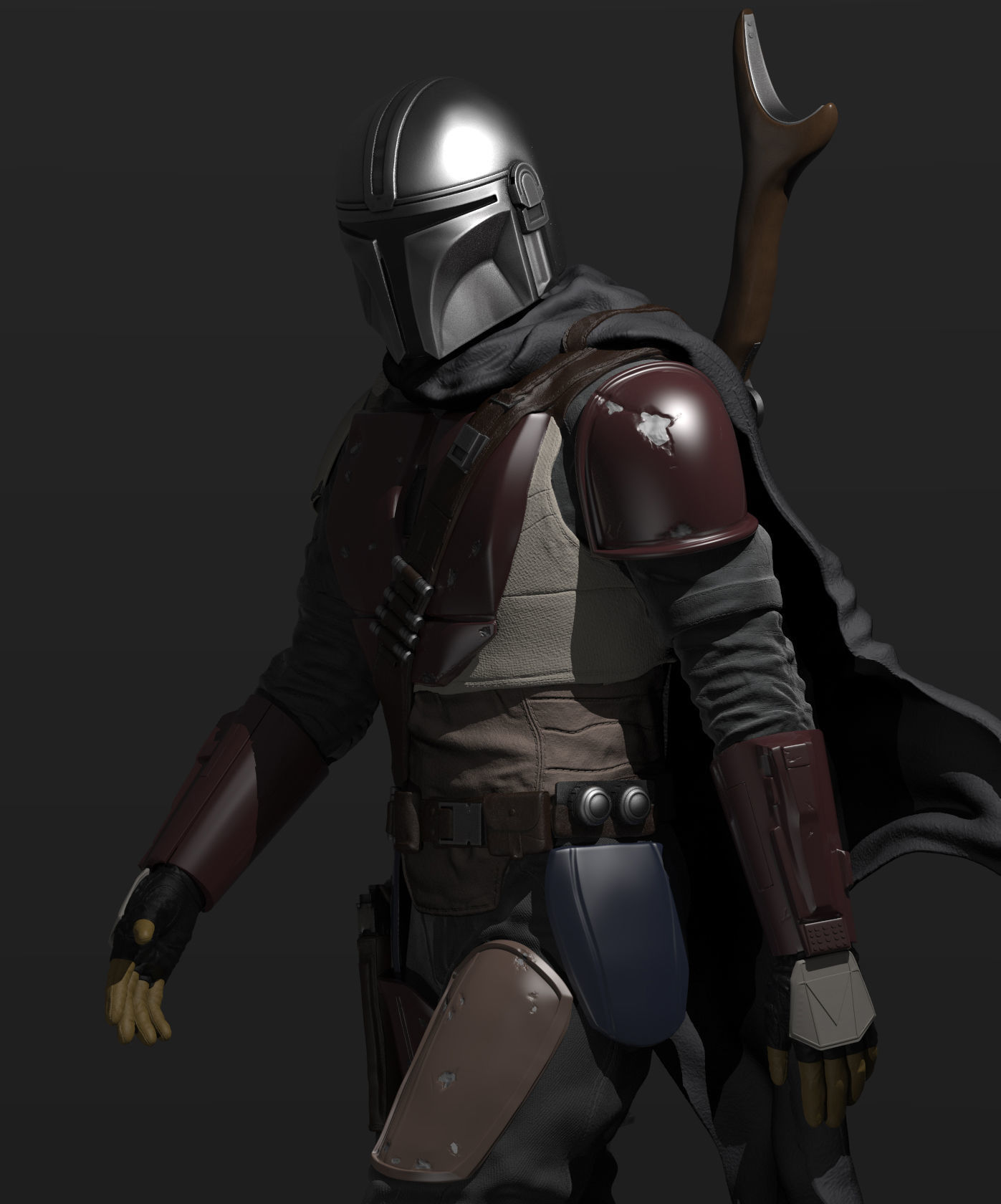 The Mandalorian Figure - 1-6th Scale 3D print model_2