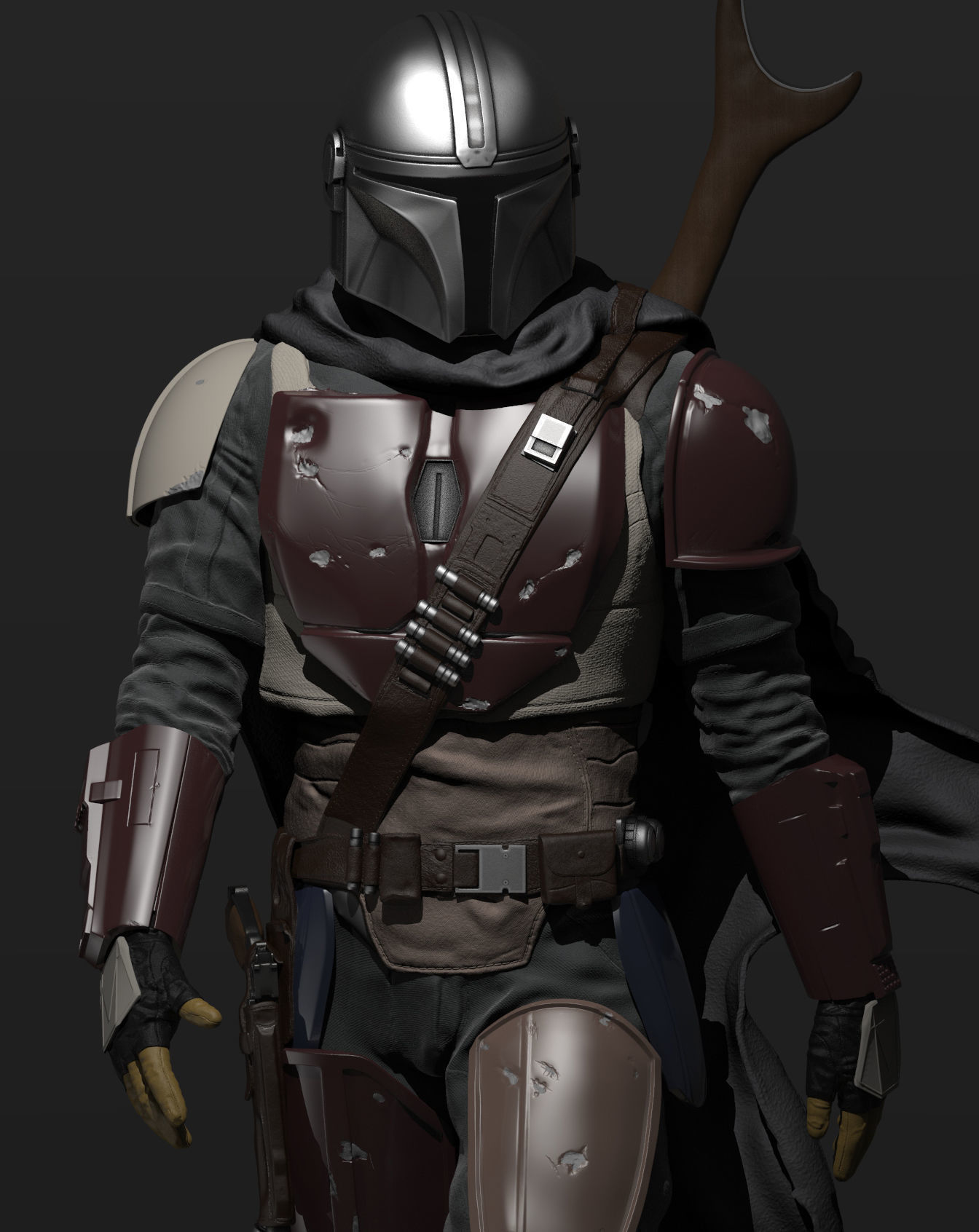 The Mandalorian Figure - 1-6th Scale 3D print model_1