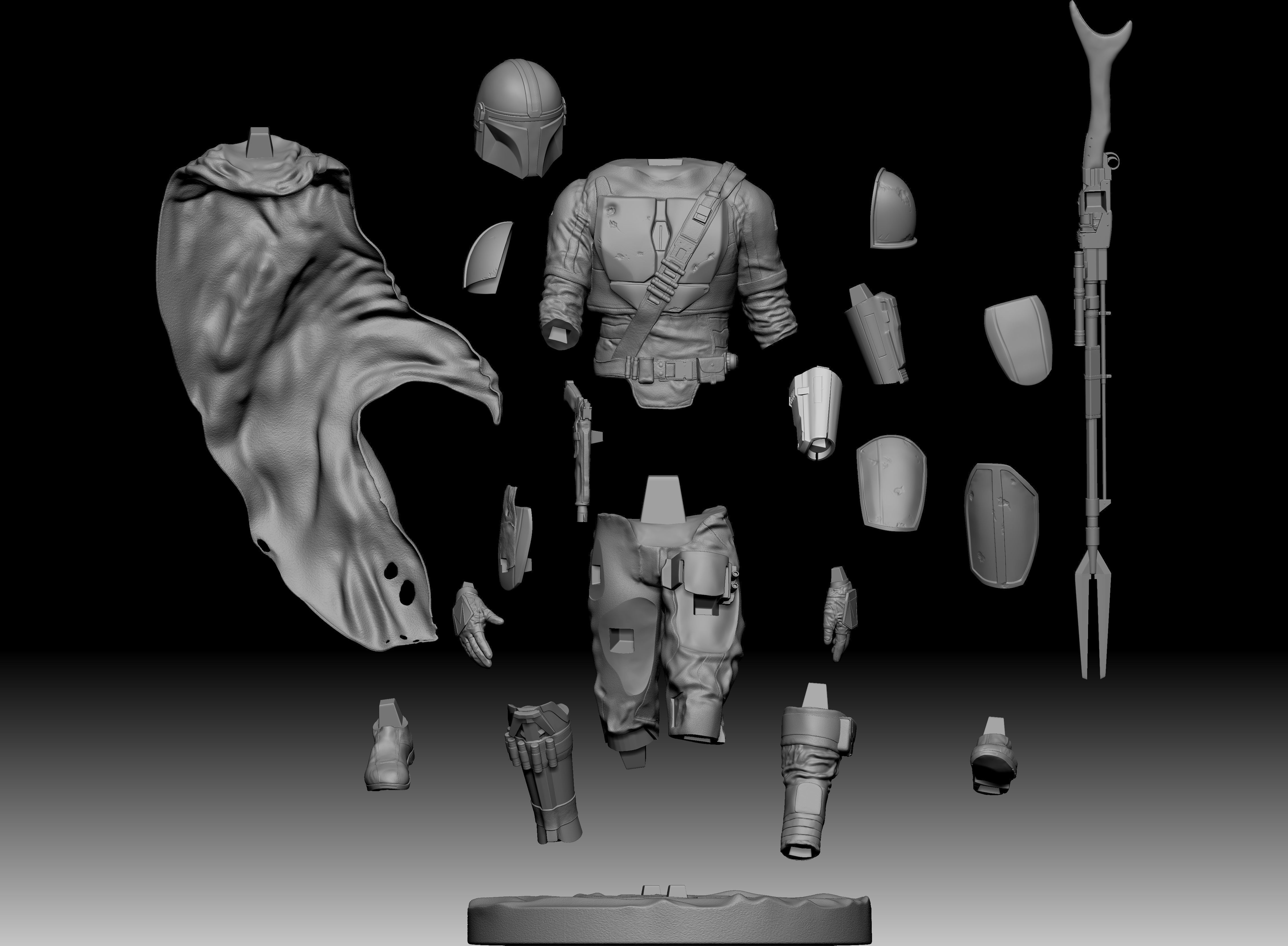 The Mandalorian Figure - 1-6th Scale 3D print model_20