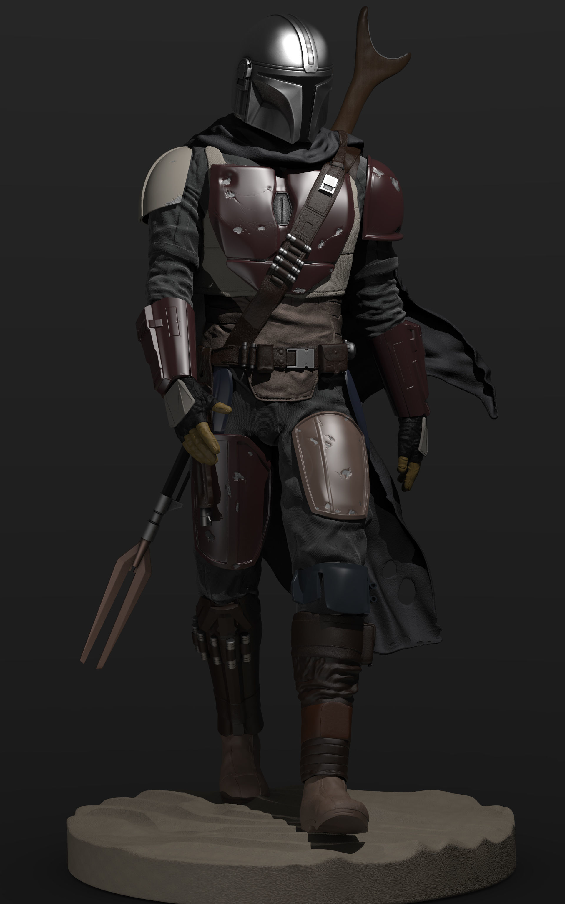 The Mandalorian Figure - 1-6th Scale 3D print model_3