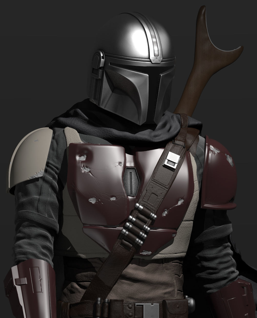 The Mandalorian Figure - 1-6th Scale 3D print model_7