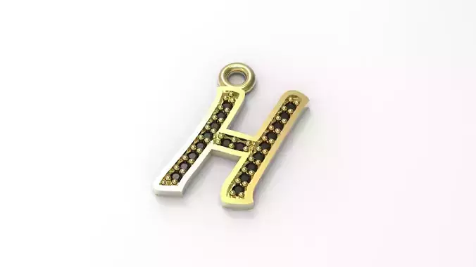 Alphabets Big H Letter Pendant
