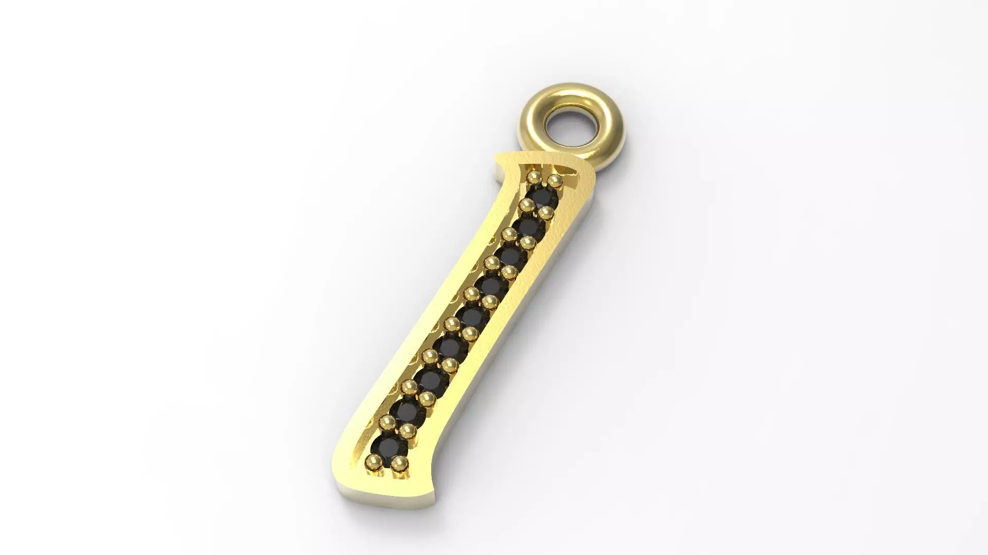 Alphabets Big i Letter Pendant 3D print model_0