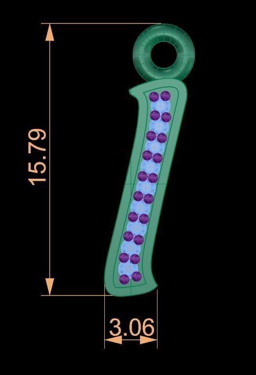 Alphabets Big i Letter Pendant 3D print model_1