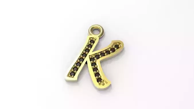 Alphabets Big K Letter Pendant