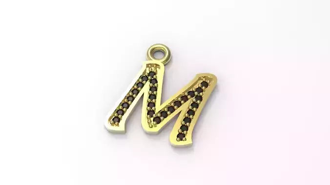 Alphabets Big M Letter Pendant