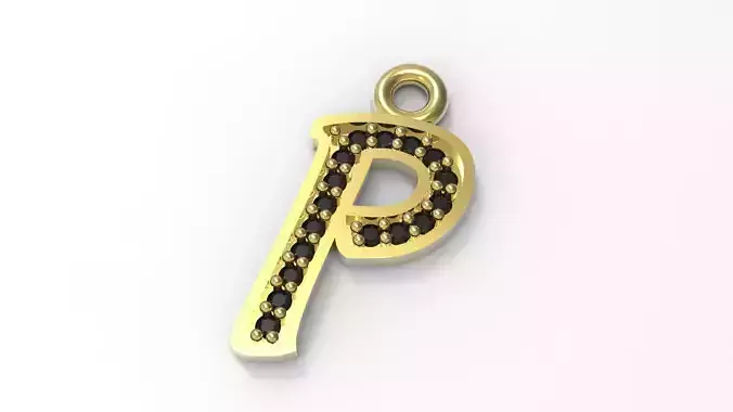 Alphabets Big P Letter Pendant