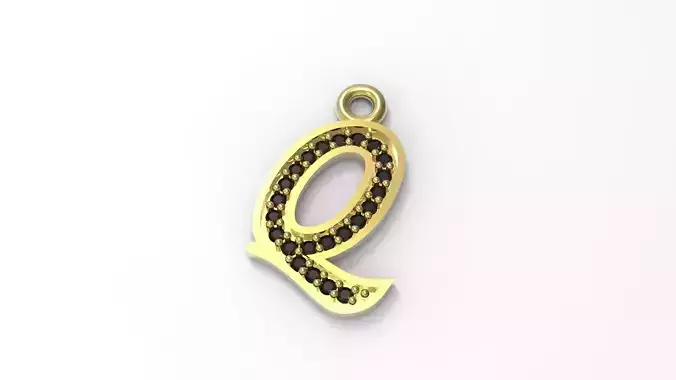 Alphabets Big Q Letter Pendant