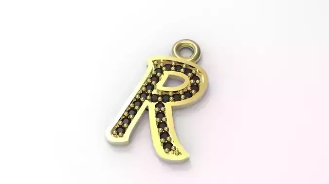 Alphabets Big R Letter Pendant