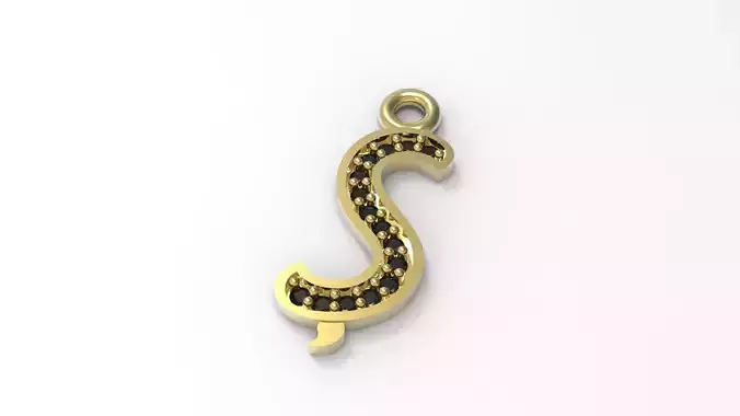 Alphabets Big Turkish S Letter Pendant