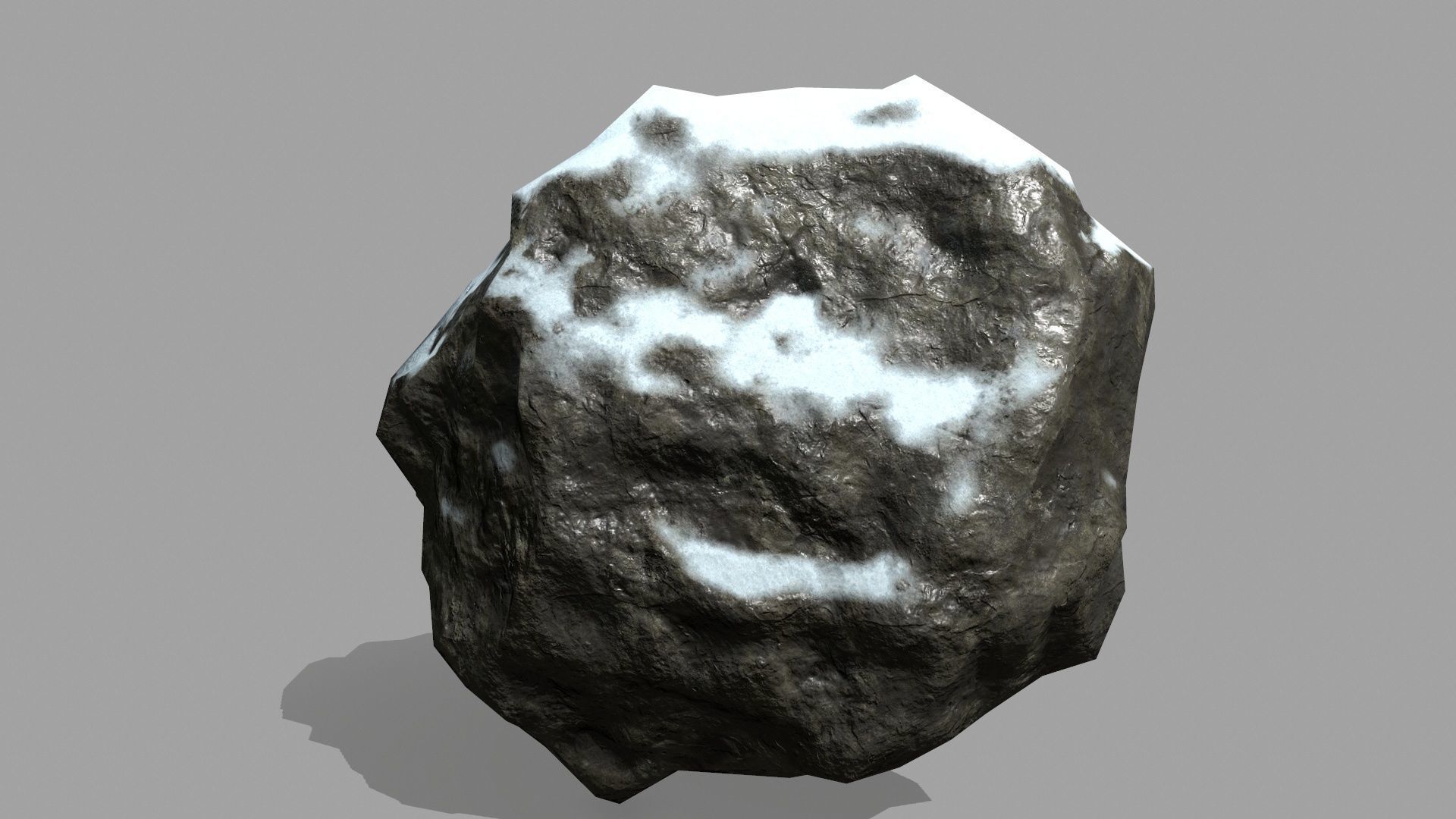 Rock Set with snow Low-poly 3D model_2