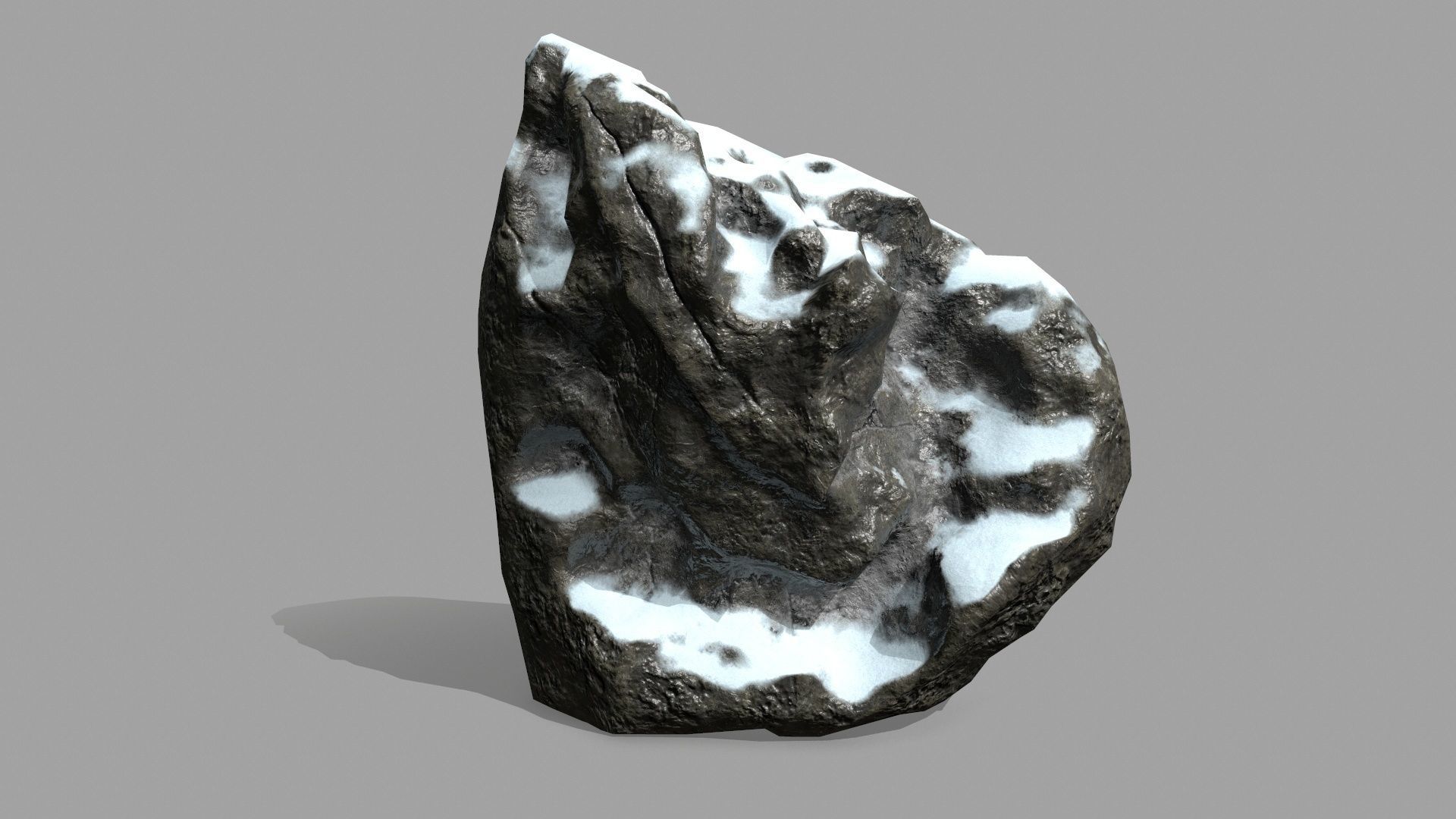 Rock Set with snow Low-poly 3D model_15