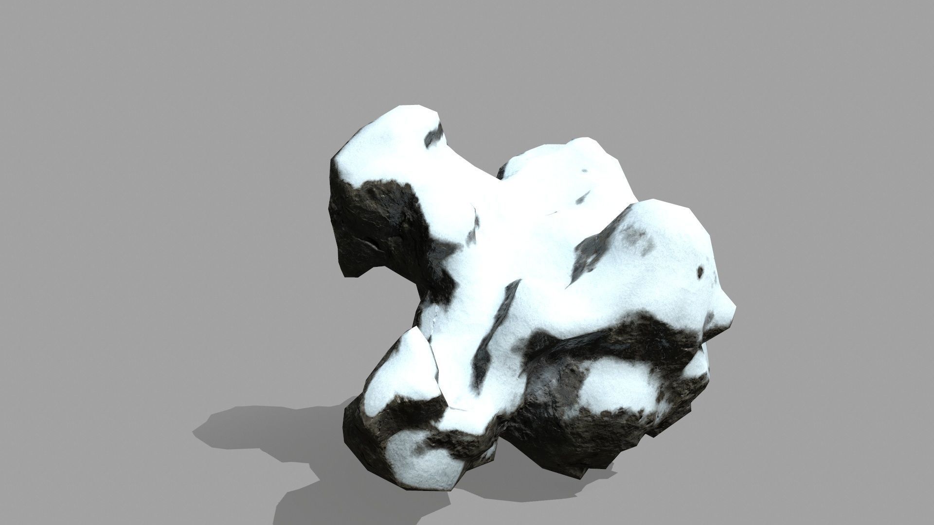 Rock Set with snow Low-poly 3D model_13