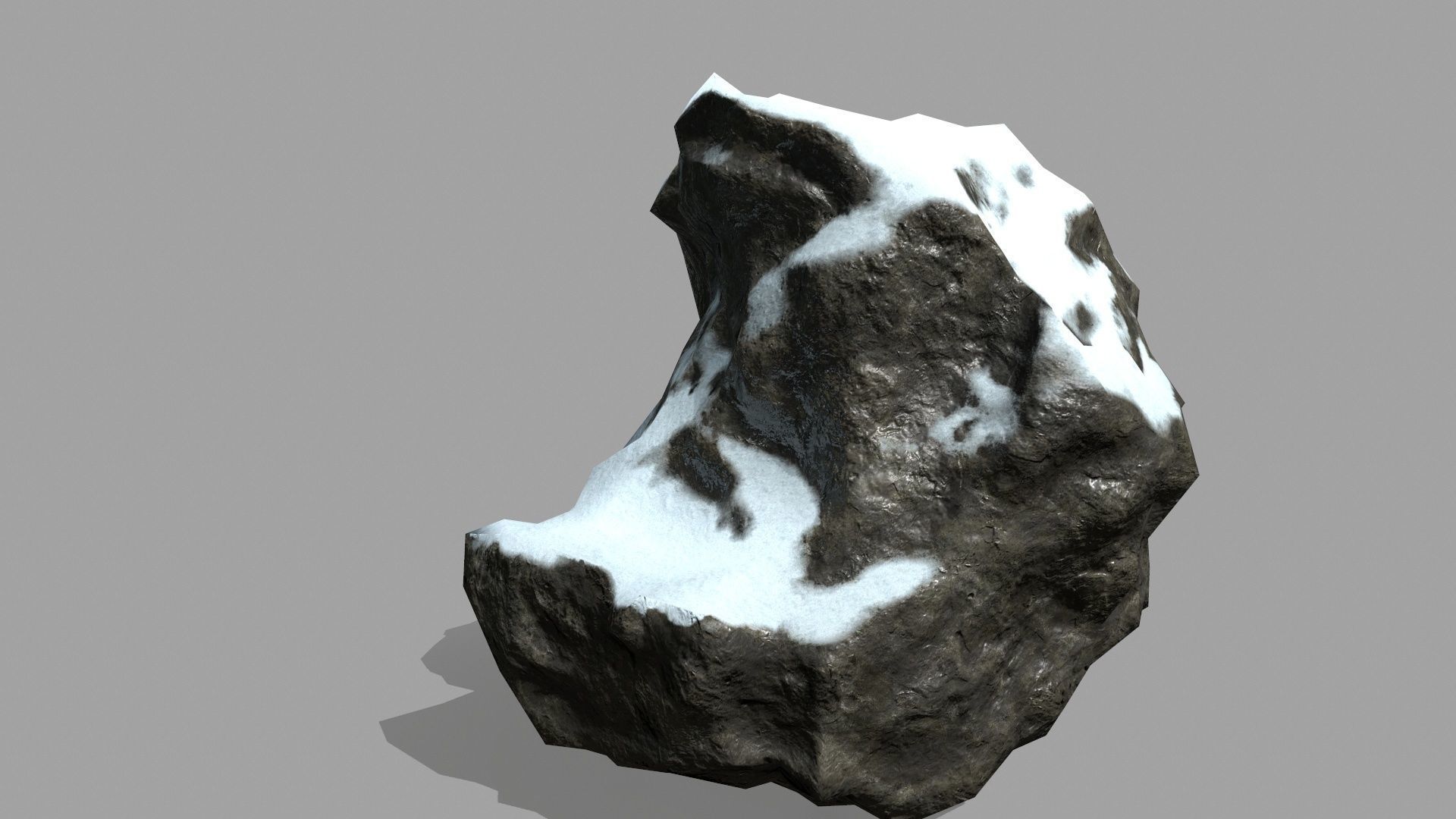 Rock Set with snow Low-poly 3D model_3