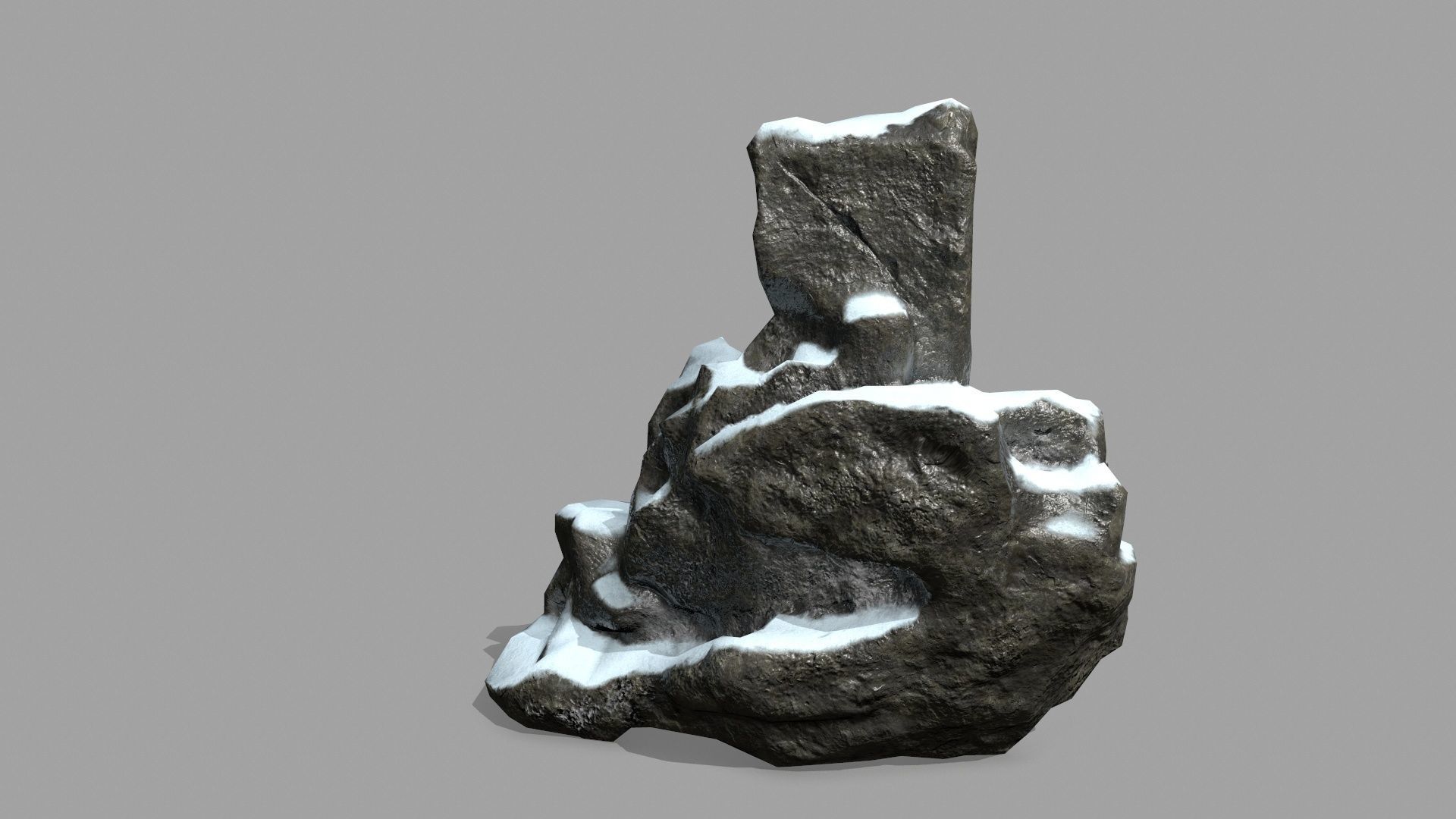 Rock Set with snow Low-poly 3D model_12