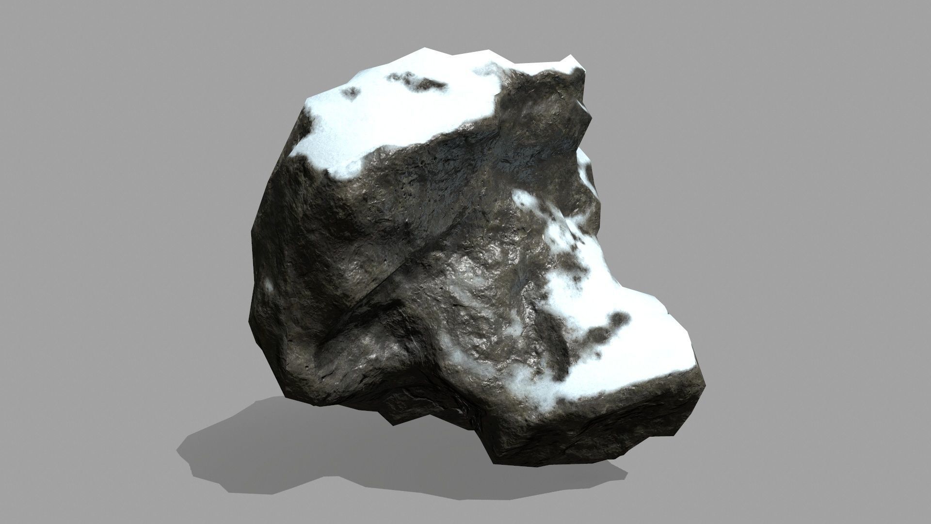 Rock Set with snow Low-poly 3D model_1