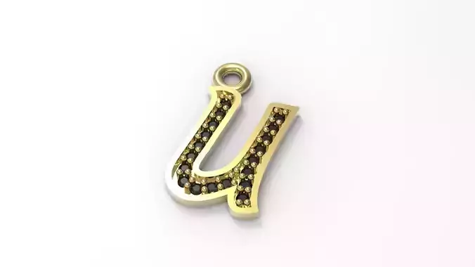 Alphabets Big U Letter Pendant
