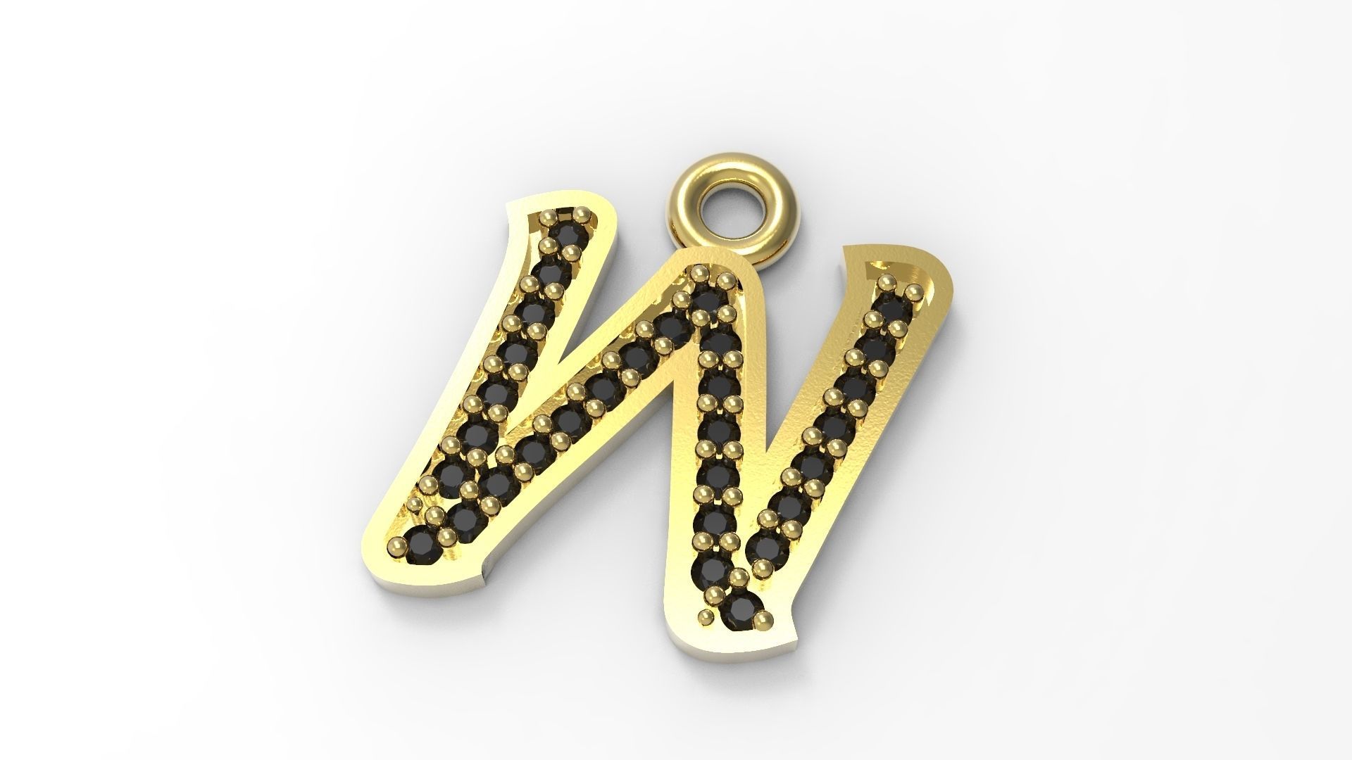 Alphabets Big W Letter Pendant 3D model 3D printable CGTrader