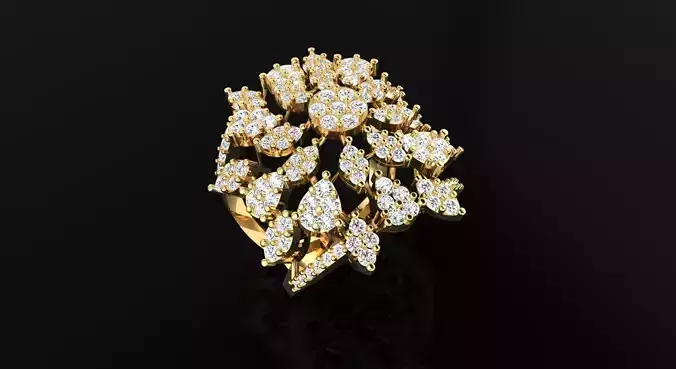 AR-DIAX-Z008 diamond cluster ring gold
