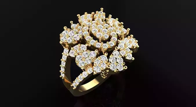 AR-DIAX-Z009 diamond flower ring gold
