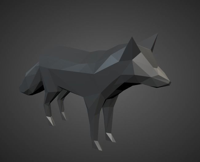 Low Poly Fox polygonal Low-poly 3D model_3