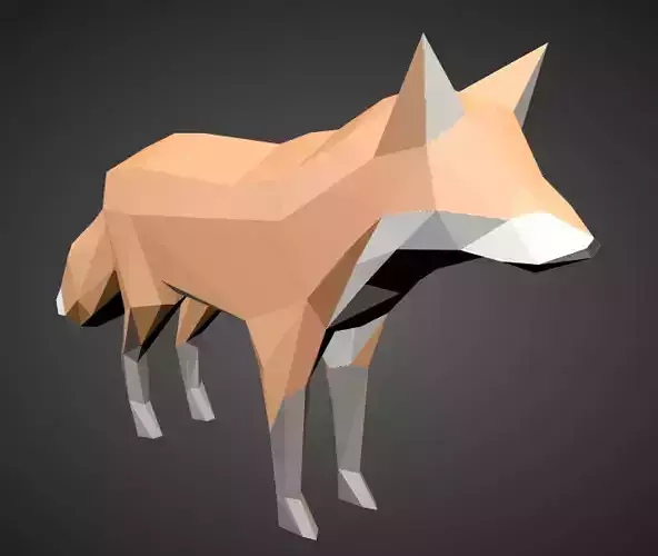 Low Poly Fox polygonal